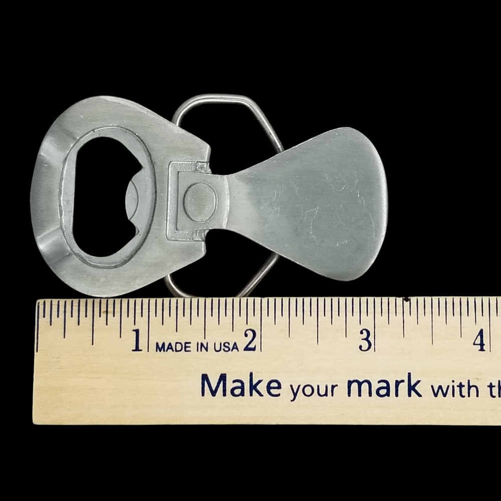Great American Products Bottle Opener Belt Buckle Fine Pewter Gray Tone - Picture 7 of 8